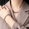 Хит Продаж Браслет Звеньевой из Нержавеющей Стали 316L с Покрытием 18K Золотом Браслет Кубинская Цепь Не Тускнеющие Браслеты Кубинская Цепь