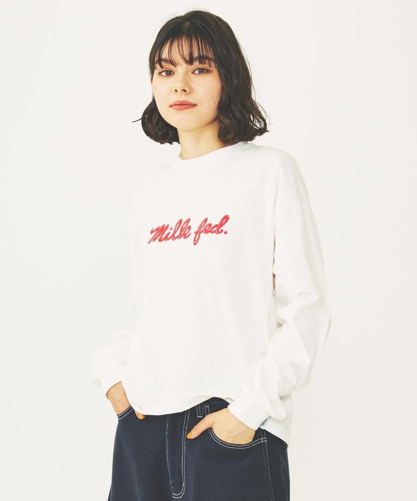 Milkfed Casual ICING LOGO BASIC TEE In Off White Women's L/S