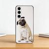 Милый Чехол-Телефон с Мопсом Для Samsung Galaxy A73, A72, A71, A70, A53, A52, A51, Другие Мягкий Черный Чехол