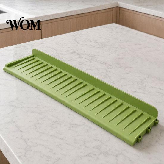 Draining Mat with Suction Cups Silicone Kitchen Sink Faucet Mat, Foldable Splash Guard Cup, Cup 5 Degrees Slope Countertop Water for Bathroom
