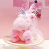 Messy Pink Purple Unicorn Plush Keyring With Practical Rope For Keys Bags And