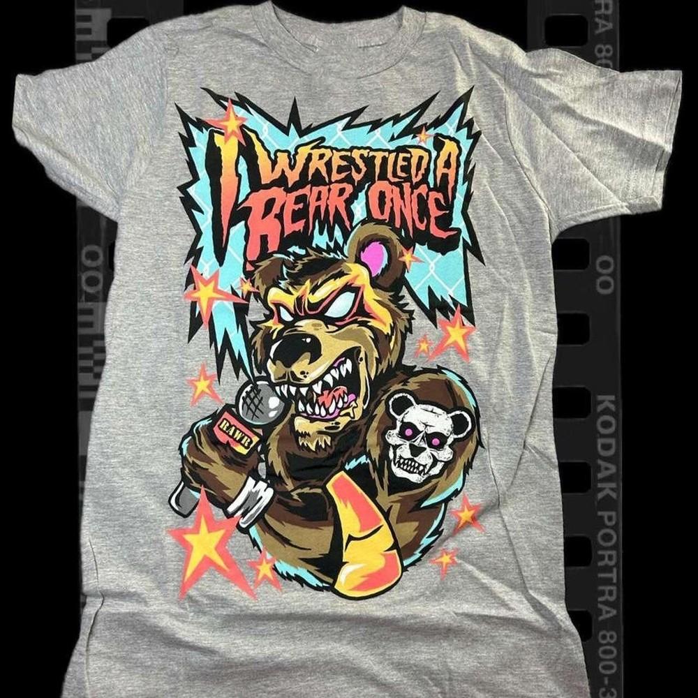 iwrestledabear<wbr/>once smackdown T-shirt Cotton Unisex Tee Size S-4XL BO354 Unisex T-Shirt