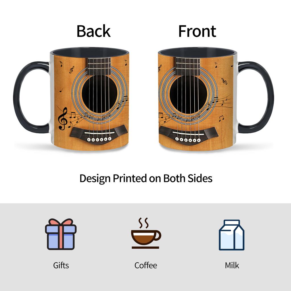 1pc,Guitar-Themed Mug -DurableDrinkware for Hot & Cold Beverages -Perfectfor Music Lovers, Ldeal Gift for Any Occasion 11oz