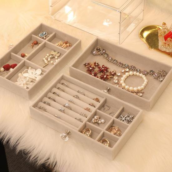 3-уровневый органайзер для ювелирных изделий Yousheng с держателем для сережек, подставкой для ожерелий, бархатной подкладкой, прозрачной акриловой коробкой для хранения ювелирных изделий