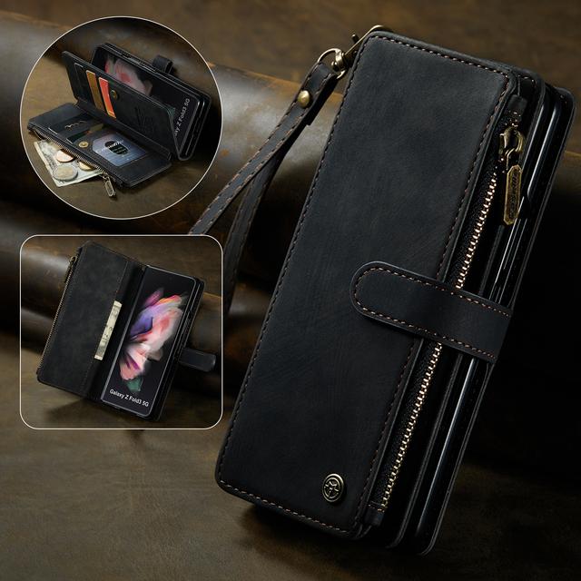 Кожаный чехол-кошелек с функцией подставки и слотом для карт для Samsung Galaxy Z Fold4 Fold 4 Fold3 Fold 3 5g S23 Ultra S22 Plus S21 Fe S20