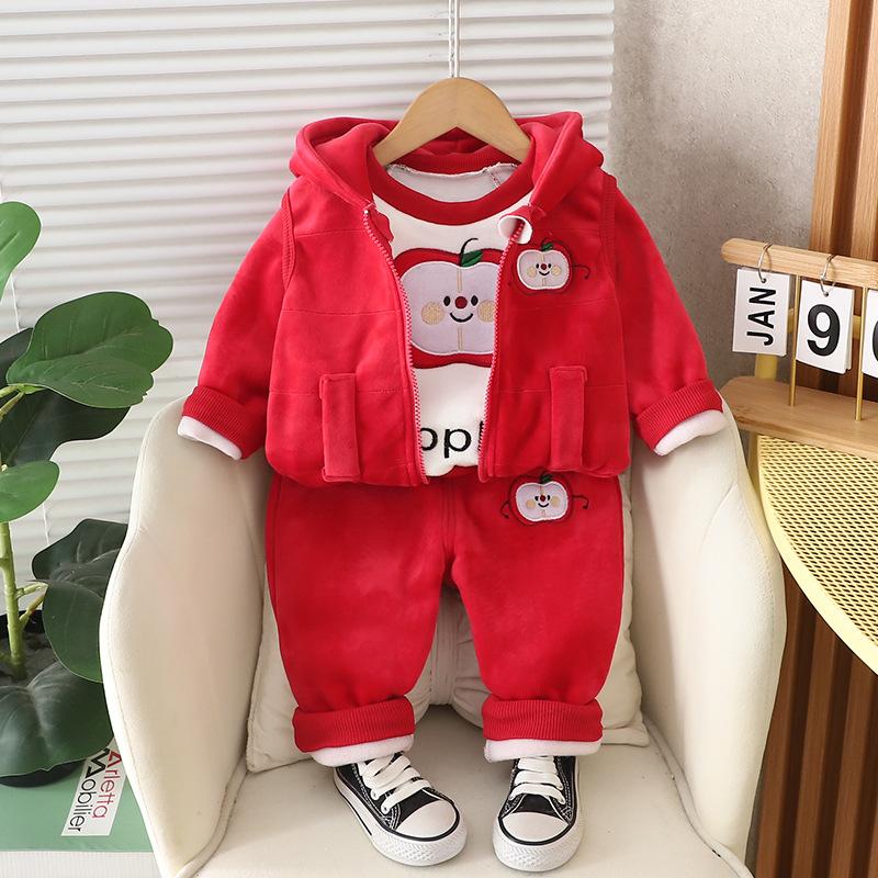 1-4 года Winner Baby Boys Clothes Cute Lion Autumn Boys Clothing Sets Coat + Vest + Bruins Boys Suits Children's Clothing