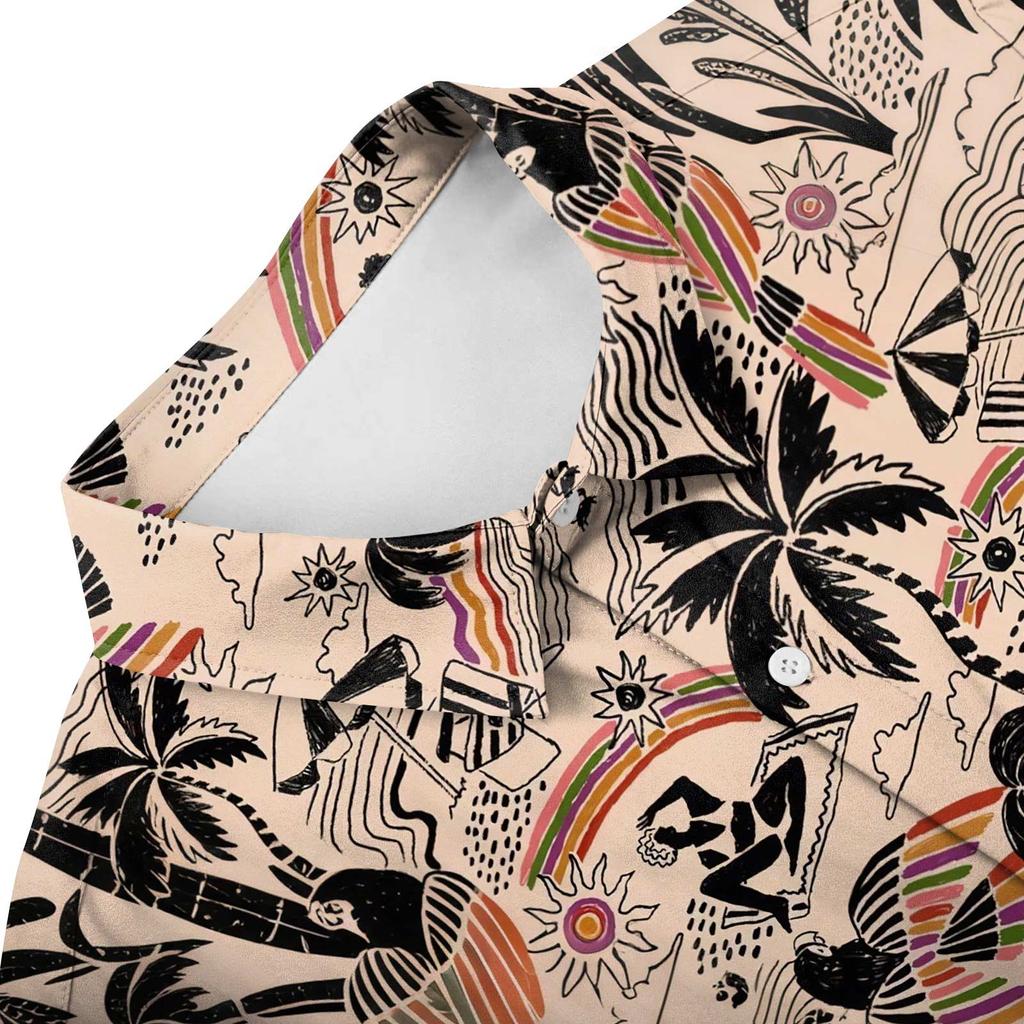 Рубашка для мужчин, мужские винтажные рубашки для боулинга на пуговицах, летняя пляжная рубашка с коротким рукавом