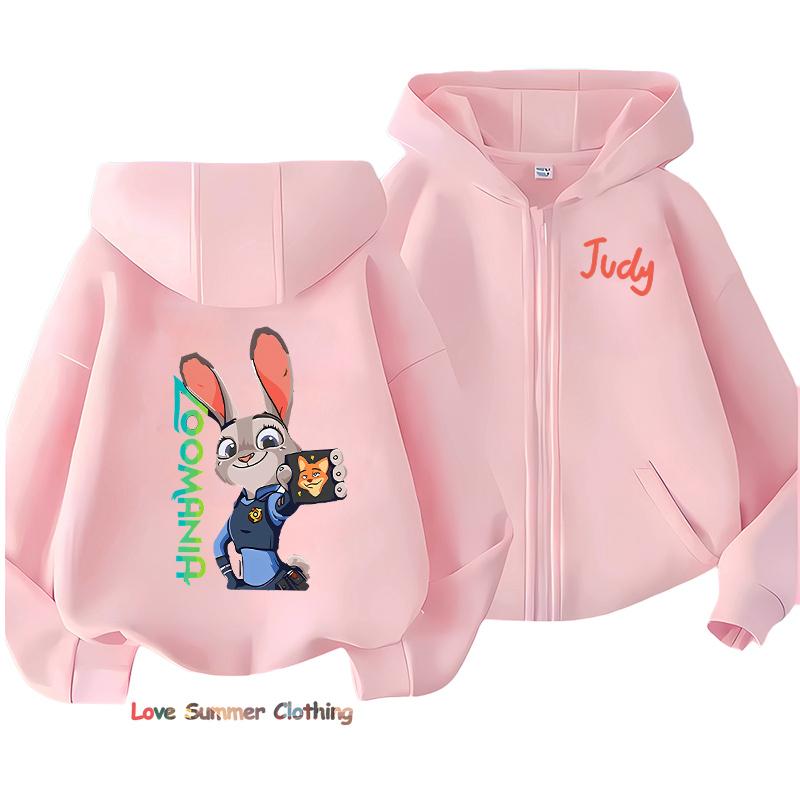 Zootopia Zip Up Hoodies for Kids Judy Nick Hooded Sweatshirt Boys Pullovers Cartoon Girls Hoodie Sportswear New Year Gift
