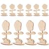 12 шт. Неокрашенные деревянные цветы для рукоделия, Деревянные цветы для раскрашивания своими руками, Детский декор цветов ручной росписи, Идеально для дома, офиса, украшения для вечеринки