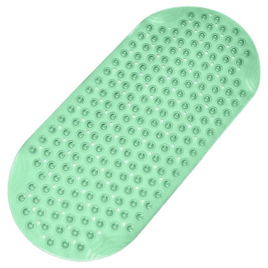 Противоскользящий коврик для ванны из ПВХ с массажной текстурой. Прочные присоски. Не имеет запаха. Устойчив к выцветанию. Легко моется. Коврик для ног для душа. Семейные поставки.