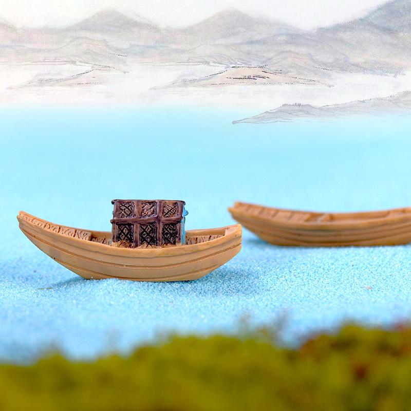Миниатюры Резиновые лодки Ретро Мини Фигурки Лодки с навесом Микропейзаж Кукольный домик Бонсай Украшения Художественные изделия Изделия ручной работы Украшения для сада