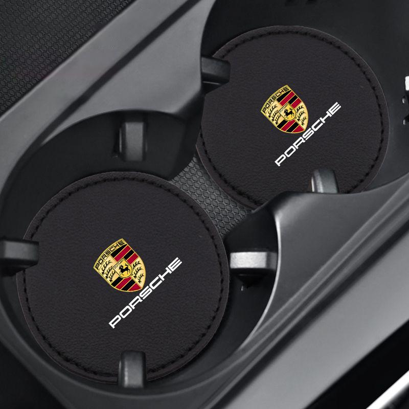 Car Coaster Water Cup Bottle Holder Anti-slip Pads for Porsche 718 Cayenne Panamera 911 Macan Taycan Cayman Boxster Sticker IJCDF1