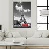 Пейзаж Красный автобус с видом на город Холст Картина Эйфелева башня в Париже Плакаты и принты Настенные художественные фотографии Домашний декор без рамки