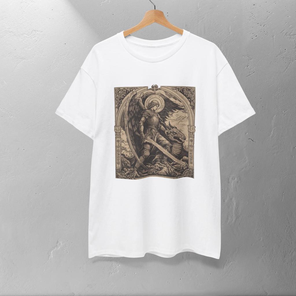 Christian Protection T-Shirt Saint Michael Catholic Tee Religious Graphic Tee Saint Michael The Archangel Tee Gift for Spiritual