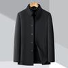 Double-sided Cashmere Coat for Men In Winter, Down Lining, Woolen Woolen Stand-up Collar Coat, Middle-aged and Elderly Dad Casual Top