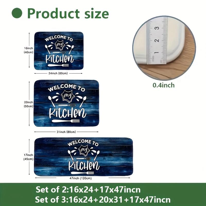 1 шт. Синий коврик для пола с рисунком под дерево, Современный кухонный полиэстеровый ковер, Нескользящий красочный ковер для помещений, Для дома, ванной комнаты, спальни, гостиной, декор