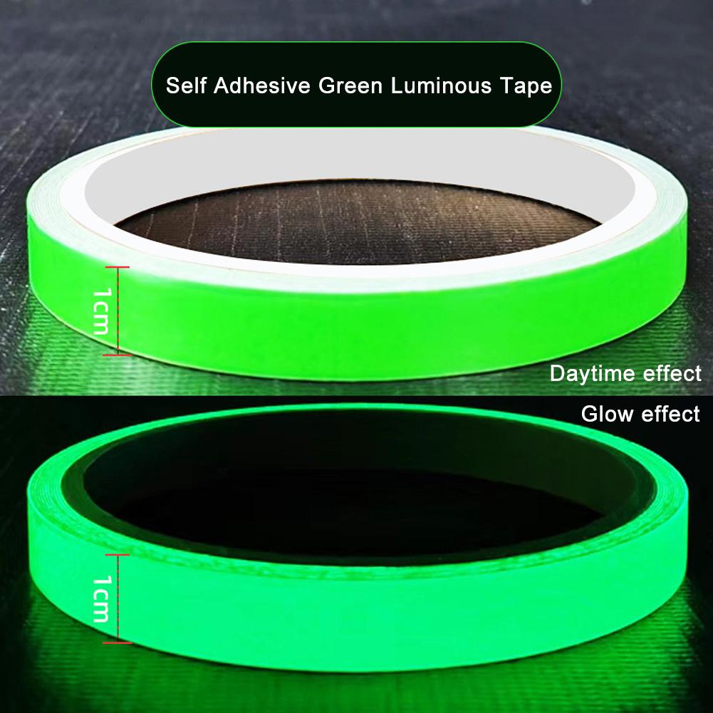 2PCS Fluorescent Stickers Tape Green Luminous Tape Staircase Fire Warning Glow In the Dark Can Be Cut Night Light Strip Wall