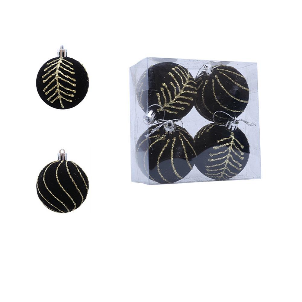 6cm Christmas Balls Set Flocking Shatterproof Xmas Tree Pendants DIY Crafts Christmas Hanging Balls Home Xmas Decor