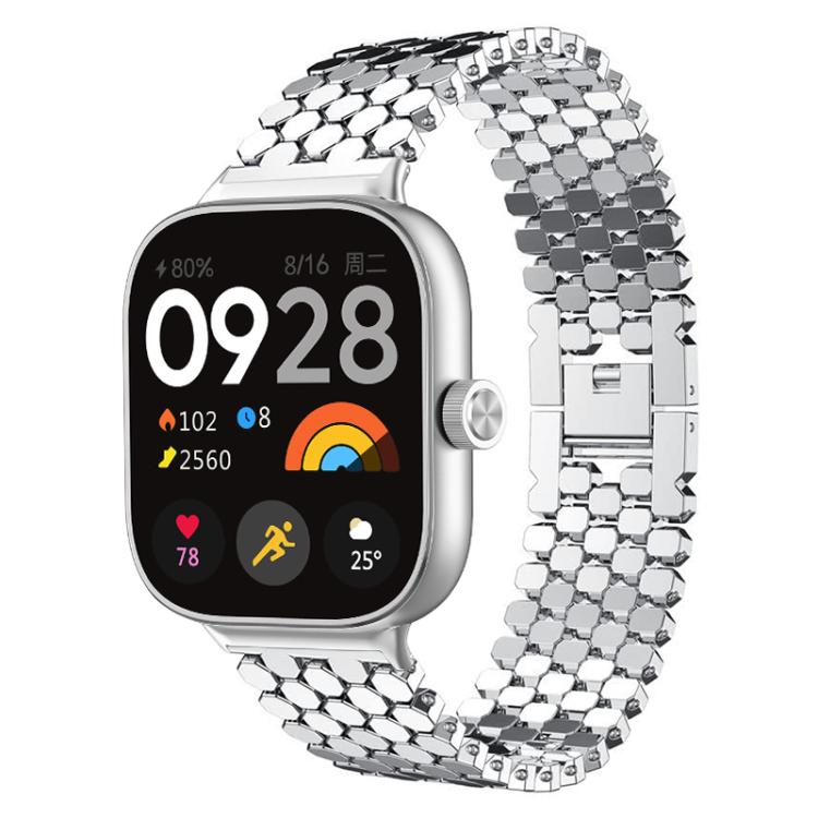 Металлический ремешок для часов с текстурой чешуи рыбы для Redmi Watch 3, Регулируемый сменный ремешок для умных часов, Только ремешок