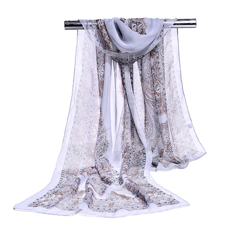 Весна/лето Новый женский шелковый шарф 50 * 160 см Имитация шелкового твила квадратный шарф Модный принт большой квадратный шарф профессиональный шарф