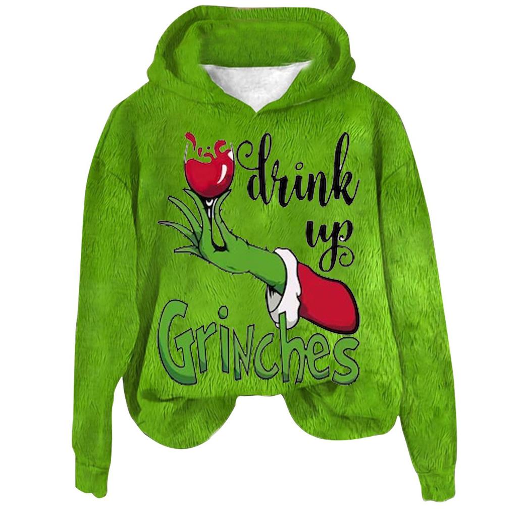 Женская толстовка, спортивная, рождественская, фланелевый пуловер, толстовка с длинным рукавом, повседневная толстовка