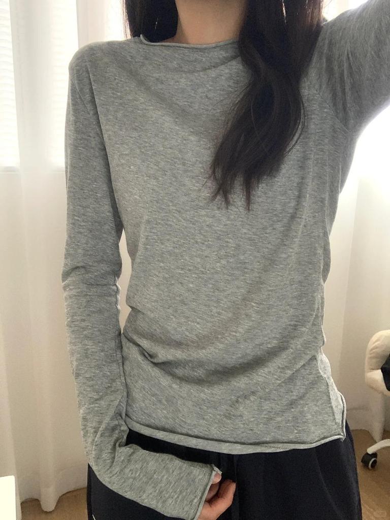 Приталенный кардиган с защитой от солнца для женщин - Ранневесенний с закатанным краем, повседневный, минималистичный топ с длинным рукавом