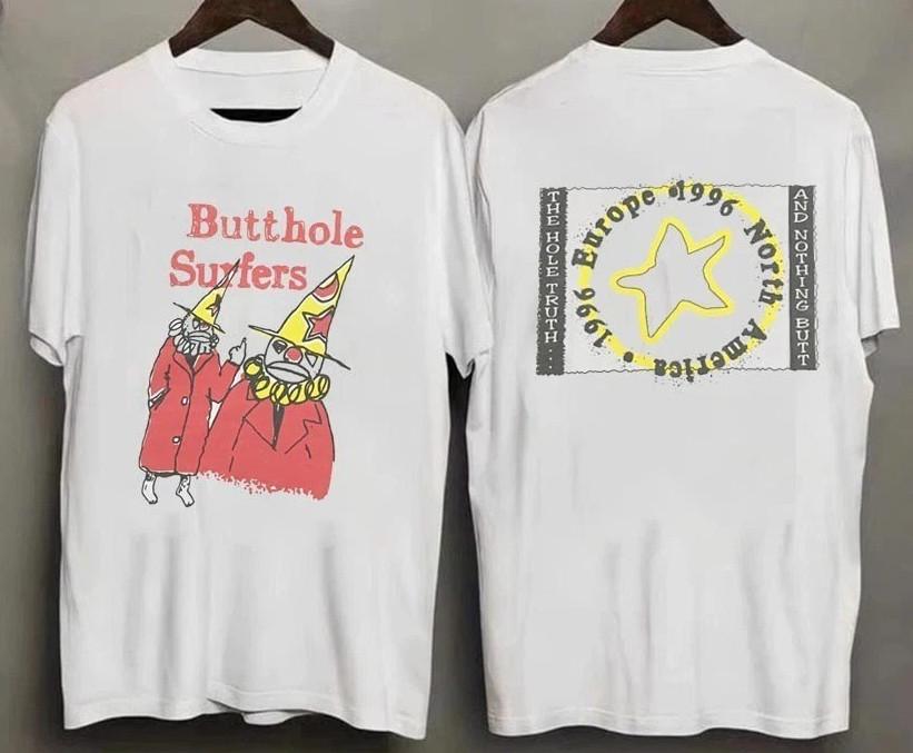 Винтажная футболка Butthole Surfers Клоун 1996 года Тур Концерт Унисекс Футболка