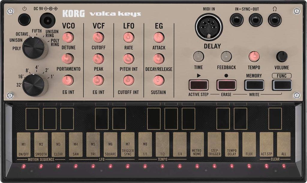 KORG Analog Synthesizer Volca Keys Polyphonic Playable 16 Step Sequencer Battery Powered Speaker Compact Size That Can Be Used with Headphones Compact