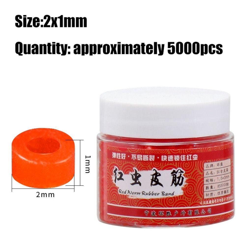5000pcs Rubber Blood Worm Baits Elastic Band Elastic Fishing Rubber Bait Bands   Fishing Tools