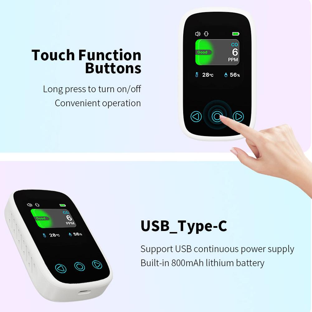 3в1 тестер качества воздуха CO детектор температуры и влажности NDIR датчик автоматическая регулировка яркости