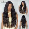 Super Long Wavy Lace Front Synthetic Wigs Black Natural Lace Frontal Wig for Women Heat Resistant Cosplay Wig