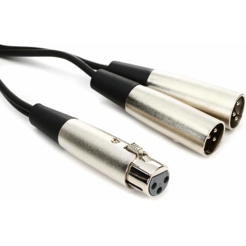 Hosa Y Cable, XLR Female to XLR Male x 2, 45cm, YXM-101.5