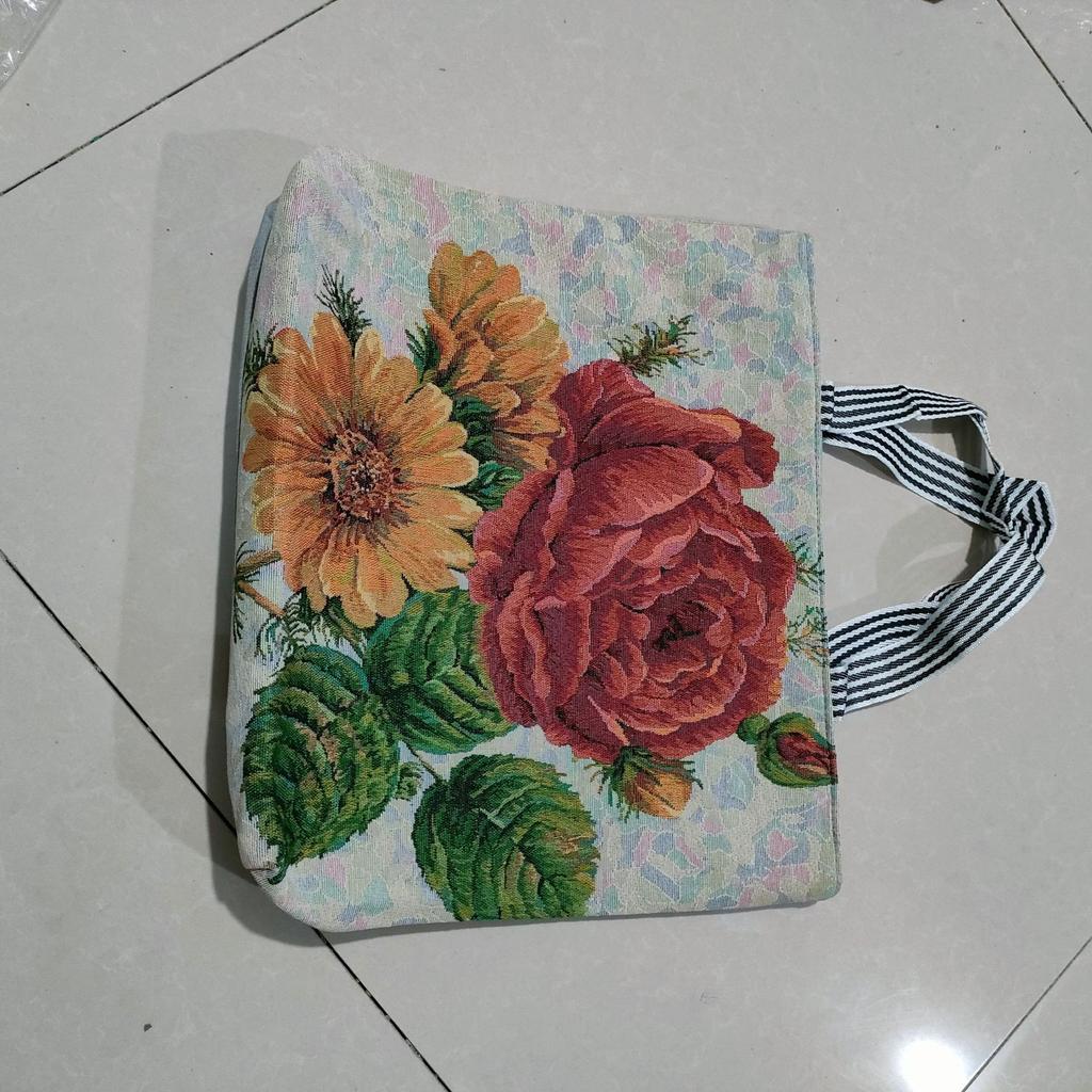 Harajuku Style Cartoon Canvas Bag, Literary Large-Capacity Shoulder Bag, Linen Trendy Cool Ethnic Style Women'S Bag