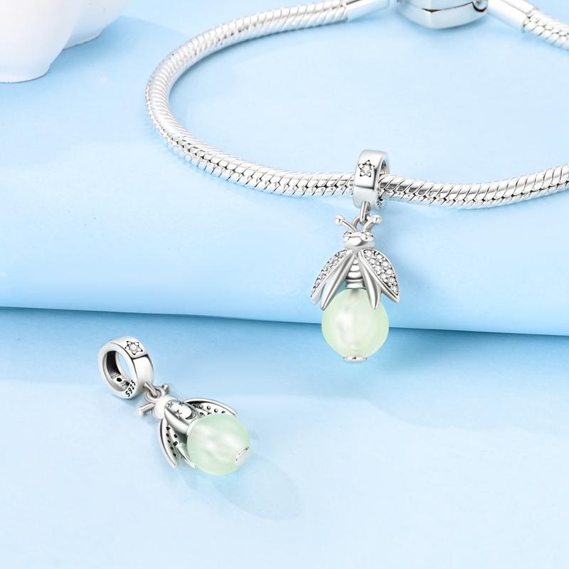 Медные светящиеся шармы-подвески «Звездная ночь» и «Светлячок», подходят для оригинальных браслетов, DIY ювелирные изделия для женщин, подарок на вечеринку