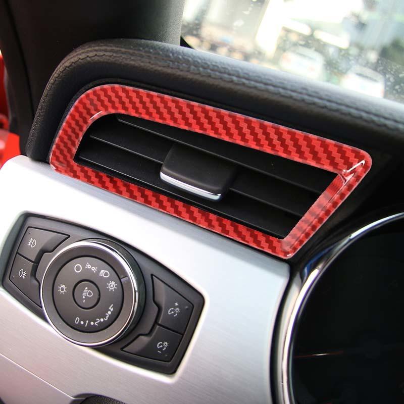 Автомобильная приборная панель, декоративные наклейки на вентиляционное отверстие, подходят для Ford Mustang 2015, аксессуары для интерьера из АБС-пластика