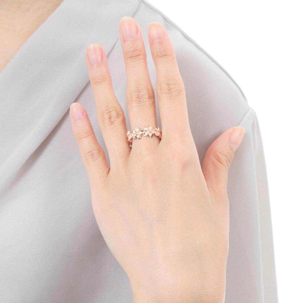 Гавайское ювелирное кольцо с покрытием из розового золота, все украшения из плюмерии [LocoMocoAloha] [Подлинный продукт]