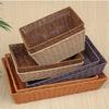 Handwoven Rattan Wicker Woven Serving Baskets Hardness Restaurant Serving Tabletop Display