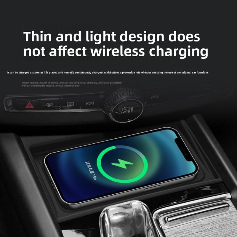 Для Volvo XC60 2026 Беспроводная зарядная панель Аксессуары для интерьера Нескользящая подставка Автомобильное зарядное устройство для телефона Коврик экологически чистый Защитный коврик