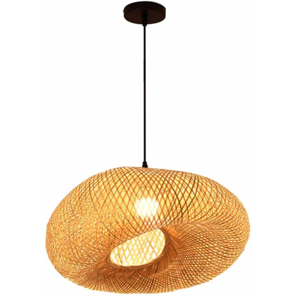 40СМ E27 Бамбуковый подвесной светильник Китайский ресторан Ручная работа Подвесная лампа Дзен Чайная комната Фонарь Деревенский Креативный B&B Подвесные светильники