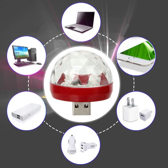 Портативная мини-USB-светильник для дискотеки, высокая яркость, компактный размер, Plug-and-Play RGB светодиодный светильник для вечеринок, USB-лампа для дискотеки, украшение