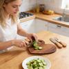 1 Set Heart Cheese Board: Wood Cheese Board - Charcuterie Tray For Dessert Serving With Cutter Fork