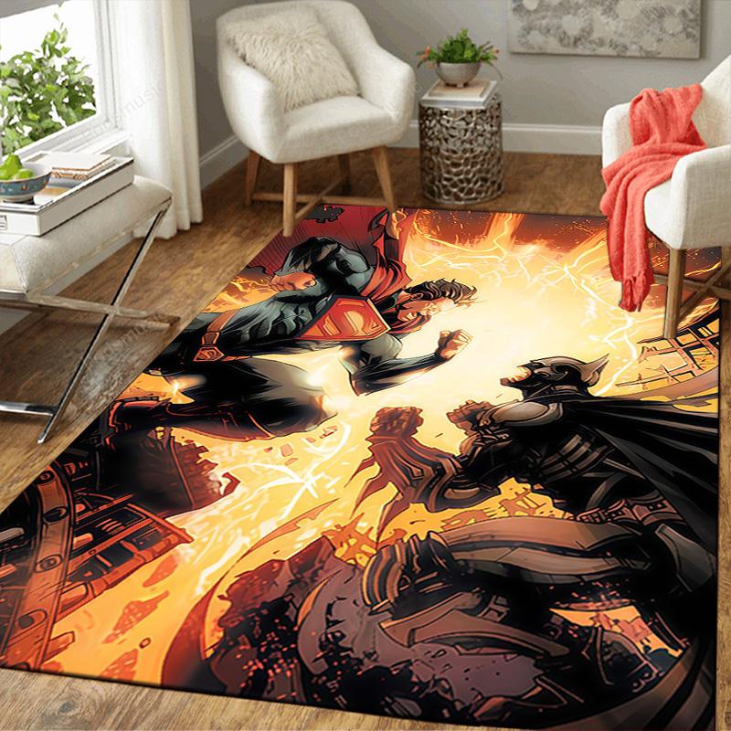 Super Hero Power Symbol Area Rug Non-Slip Washable Mat for Home Bedroom Living Room Decor