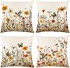 Spring Pillow Covers Set Of 4 Farmhouse Pillow Covers Outdoor Decorative Throw Cushion Case For Sofa Couch Living Room