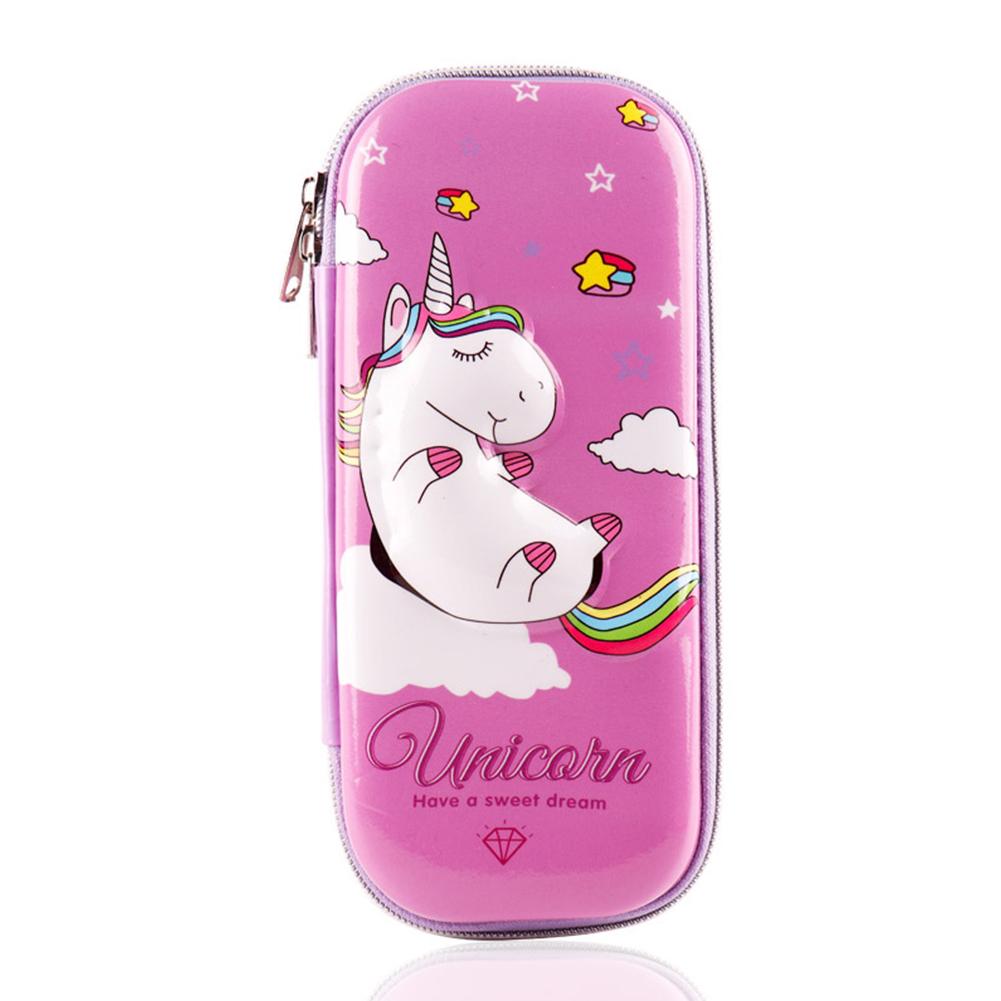 Cute Cartoon Single Corn Horse Pencil Case Pen Holder Box Stationery Storage