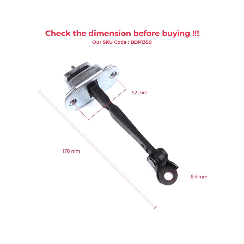 BDP1350-1 2 Pieces Rear Door Hinge Brake Stop Check Strap Limiter for Toyota Corolla MK11 Auris MK2 E18 E180 2012-2018 6863002250