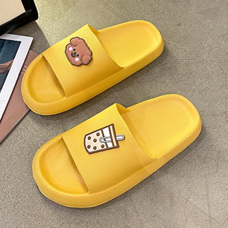 Модные толстые тапочки на платформе с рисунком для дома женские домашние тапочки для ванной комнаты с мягкой подошвой облачные сандалии женские летние нескользящие пляжные шлепанцы