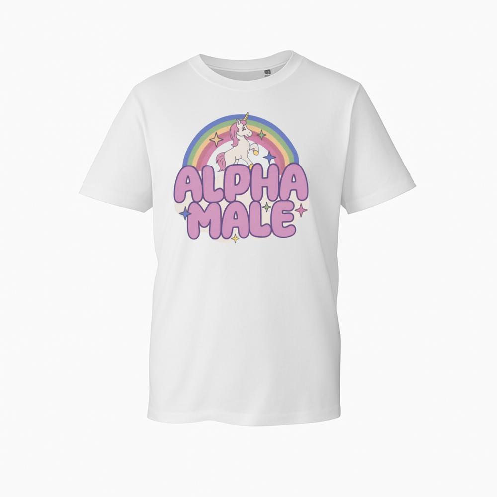 Funny Sarcastic Alpha Male TShirt Pastel Rainbow Unicorn Unisex Gift Tee