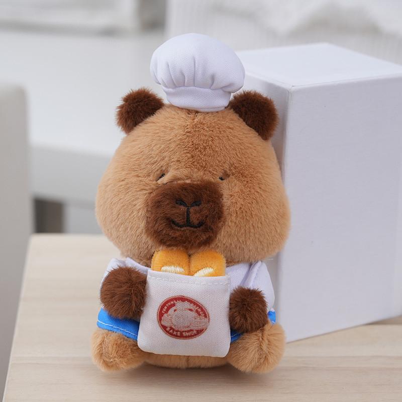 Keychain Whimsical Capybara Plush Toy With Chef Outfit Perfect For Cute Home Decor