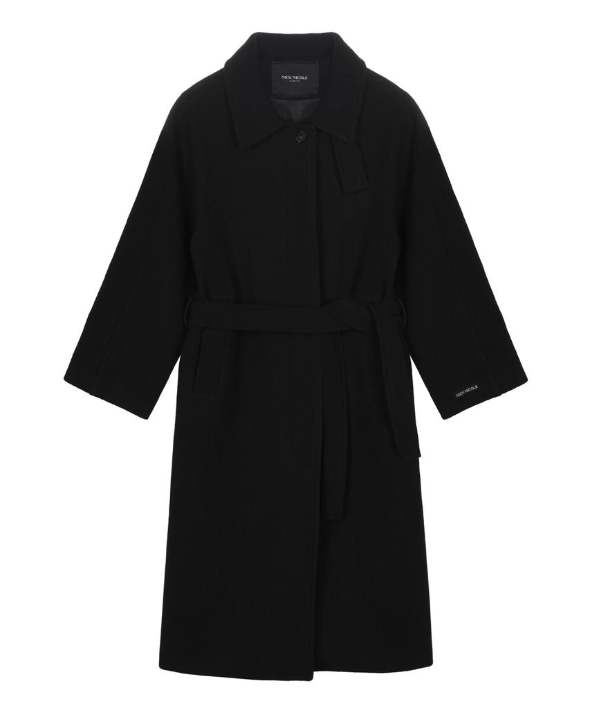 Nick&Nicole Wool Raglan Balmacaan Long Coat_Black
