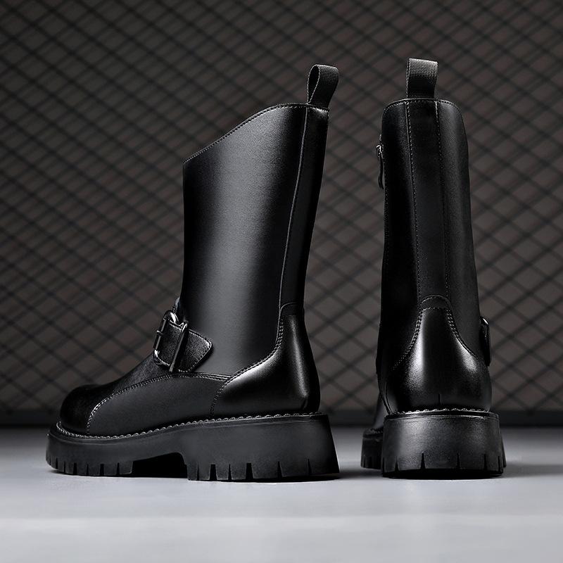 Модные мужские ботинки челси дизайнерская обувь сценическое платье для ночного клуба натуральная кожа ботинки на платформе стильные осенне-зимние ботинки